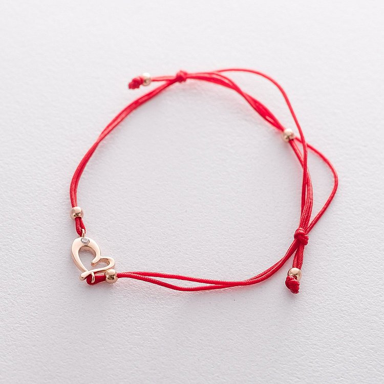 Браслет с красной нитью "Сердце" б04196 от ювелирного магазина Оникс