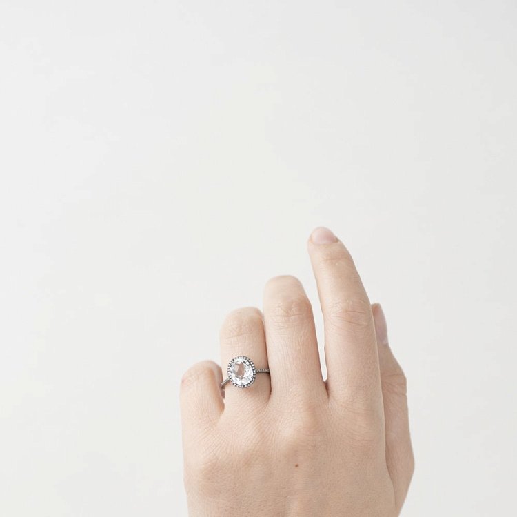 Золота каблучка (кварц, діамант) LDR0518-p від ювелірного магазину Онікс - 4