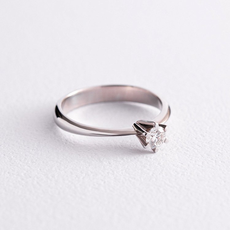 Заручальна золота каблучка з діамантом 219411121 від ювелірного магазину Онікс - 3