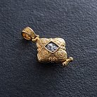 Серебряный мощевик с позолотой 132355 от ювелирного магазина Оникс