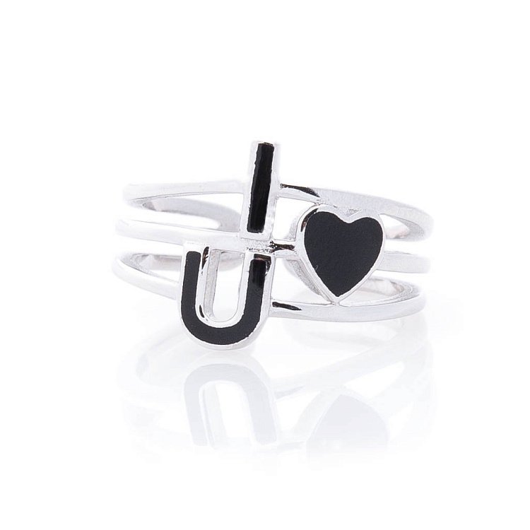 Серебряное кольцо "Сердце" (эмаль) 112083 от ювелирного магазина Оникс - 2