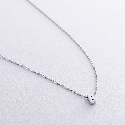 Серебряное колье с буквой "В" 1105 В №3