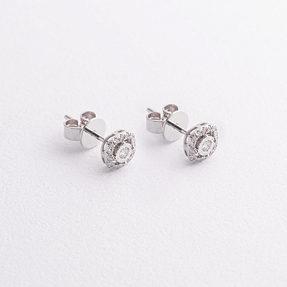 Золотые серьги - пусеты (бриллианты) сб0643ca №2