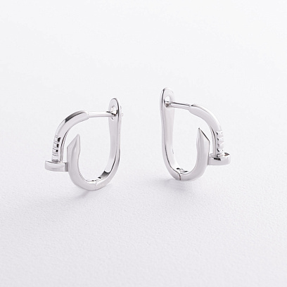 Серебряные серьги "Гвоздь" 123525 №3