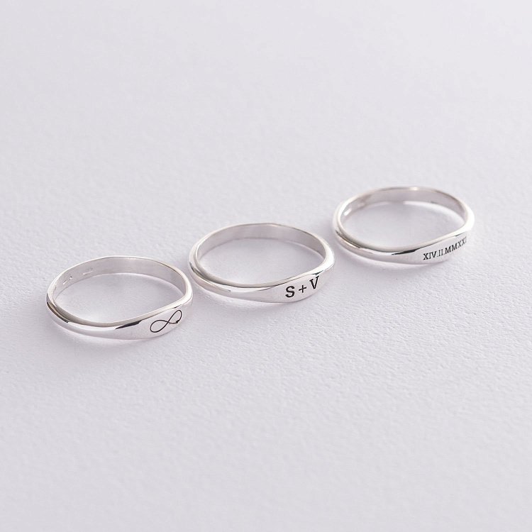 Срібна каблучка для гравіювання 112591 від ювелірного магазину Онікс - 8