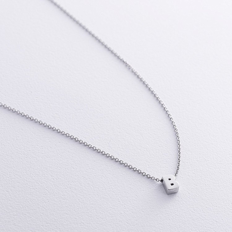 Серебряное колье с буквой "В" 1105 В от ювелирного магазина Оникс - 2