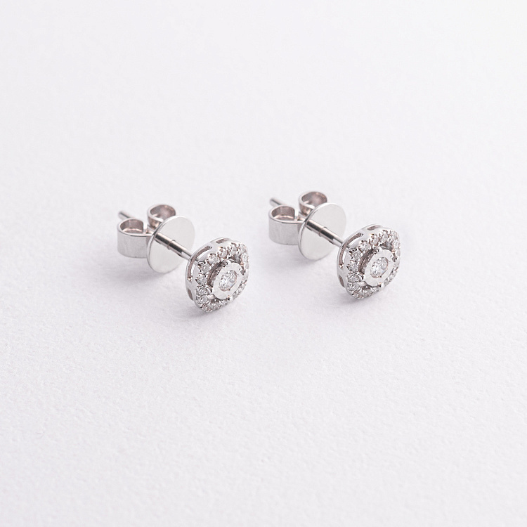 Золотые серьги - пусеты (бриллианты) сб0643ca от ювелирного магазина Оникс - 1