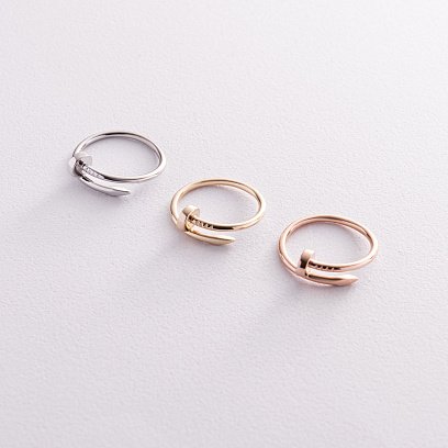 Кольцо "Гвоздь" в желтом золоте к06965 №5