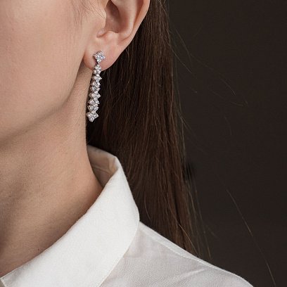 Золоті сережки з діамантами сб0197cha №14