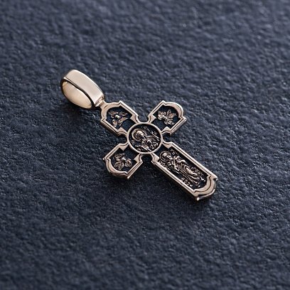 Крест "Распятие" в желтом золоте п03876 №3