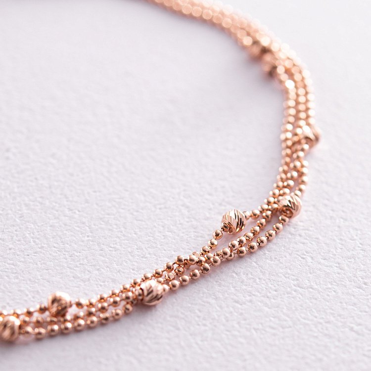 Браслет "Шарики" в красном золоте б05133 от ювелирного магазина Оникс - 2