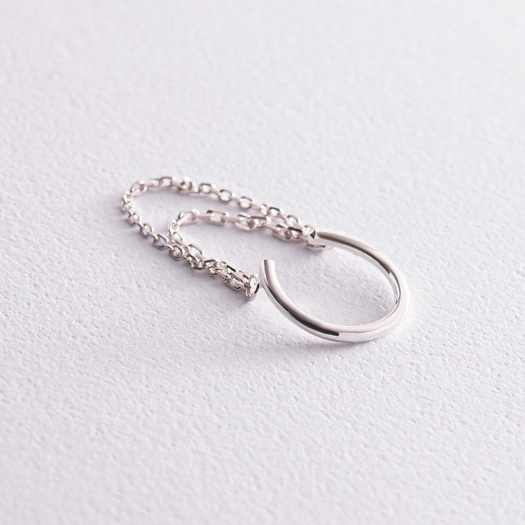 Срібна сережка - каффа з ланцюжками 123223 від ювелірного магазину Онікс - 5