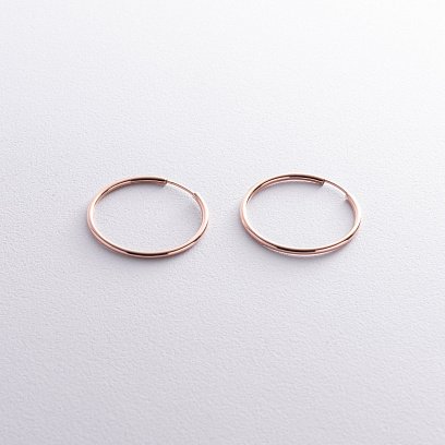 Сережки - кільця в червоному золоті (3.2 см) с04038 №3