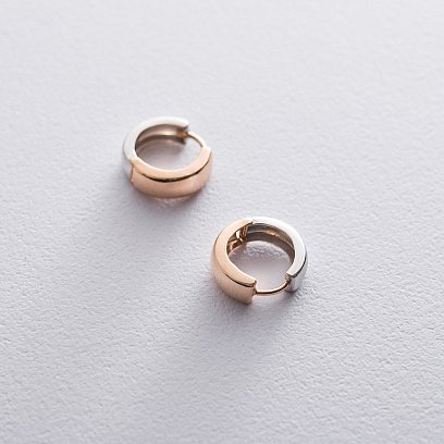 Золотые серьги-кольца без камней с05029 №7