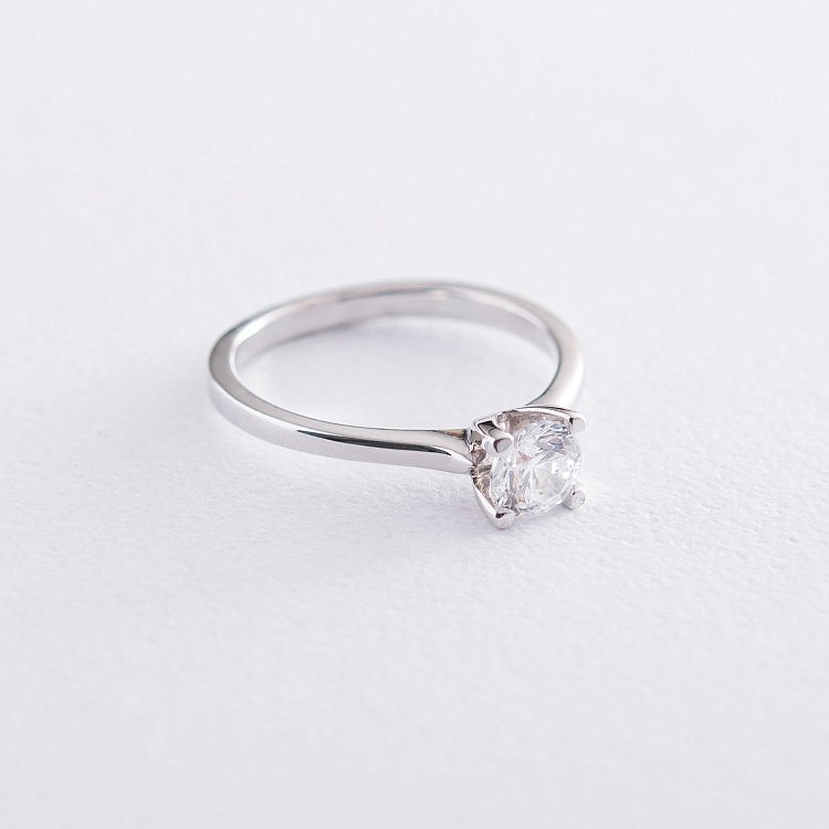 Заручальна каблучка в білому золоті (фіаніт) к06313 від ювелірного магазину Онікс - 2