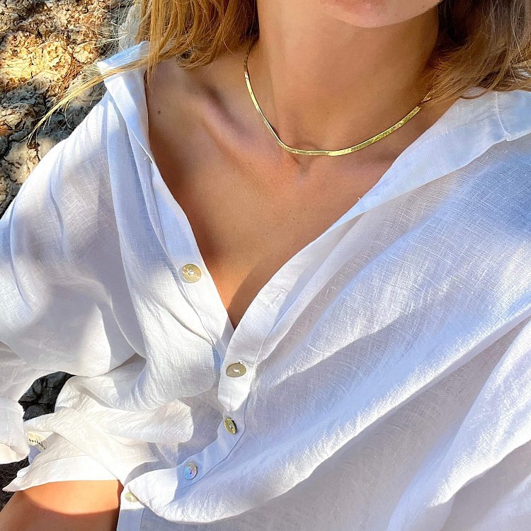 Кольє "Наомі" у жовтому золоті (снейк) ц00459 від ювелірного магазину Онікс - 5