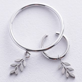 Кольцо "Веточка" (белое золото) к07967 №2