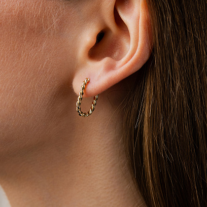 Серьги "Ester" в желтом и белом золоте с09632 №9