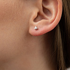 Золотые серьги - пусеты с бриллиантами сб0634ca от ювелирного магазина Оникс - 6