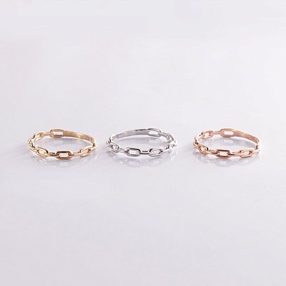 Каблучка "Ланцюжок" у жовтому золоті к07110 №11