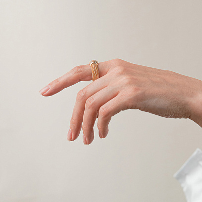 Кольцо "Marie" в желтом золоте (фианиты) к08272 №2