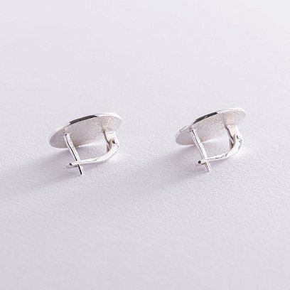 Срібні сережки "Дзеркальні" 122931 №5