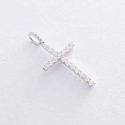 Золотий хрестик з діамантами пб0092cha