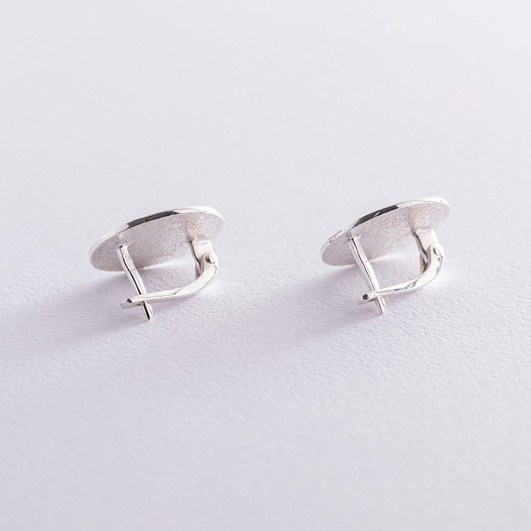 Срібні сережки "Дзеркальні" 122931 від ювелірного магазину Онікс - 6