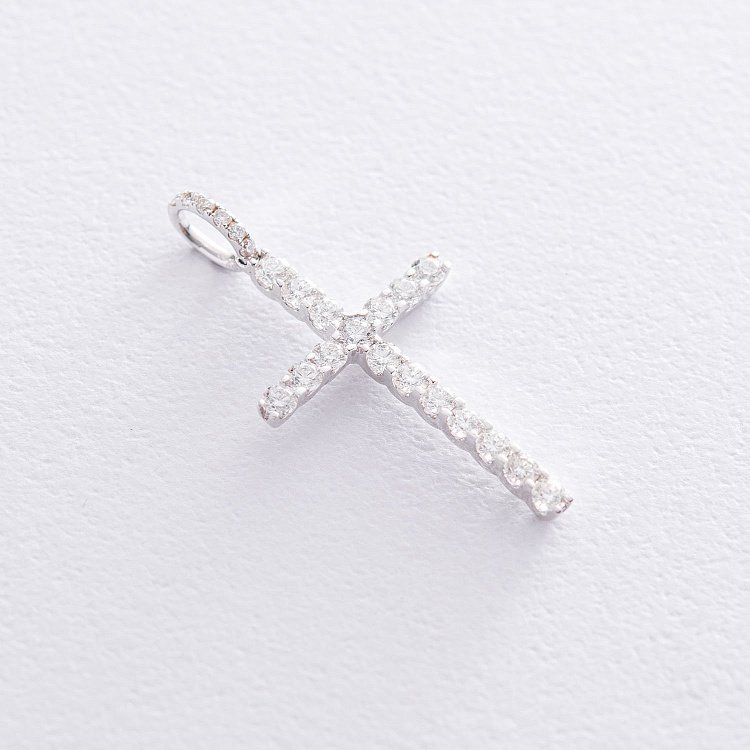 Золотий хрестик з діамантами пб0092cha від ювелірного магазину Онікс