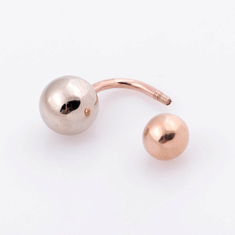 Золотий пірсинг в пупок "Кульки" пир00039б від ювелірного магазину Онікс - 1