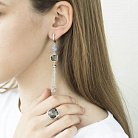 Серебряные серьги (агат,фианит) 122272 от ювелирного магазина Оникс - 2