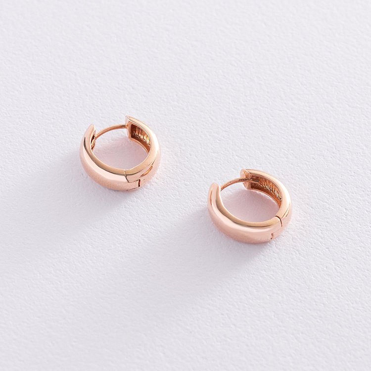 Золотые серьги - кольца без камней с04927 от ювелирного магазина Оникс