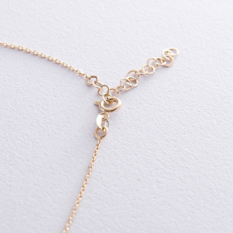 Колье "Клевер" в желтом золоте (перламутр) кол01695 от ювелирного магазина Оникс - 3