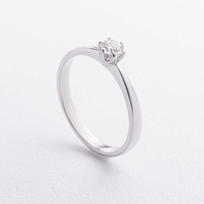 Заручальна золота каблучка з діамантом кб0696м