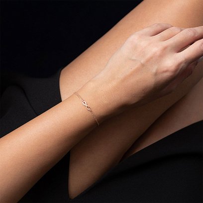 Золотой браслет "Бесконечность" б04545 №2