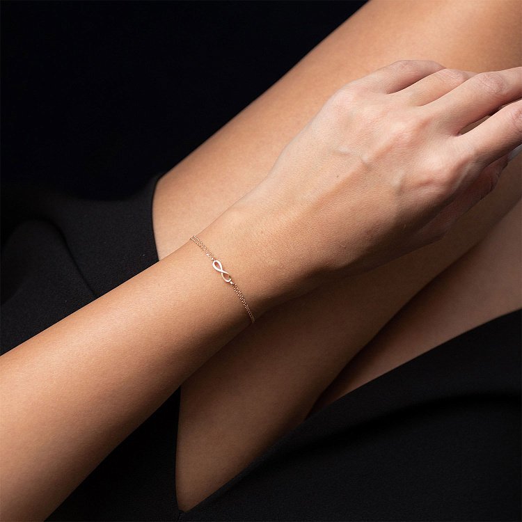 Золотой браслет "Бесконечность" б04545 от ювелирного магазина Оникс - 1