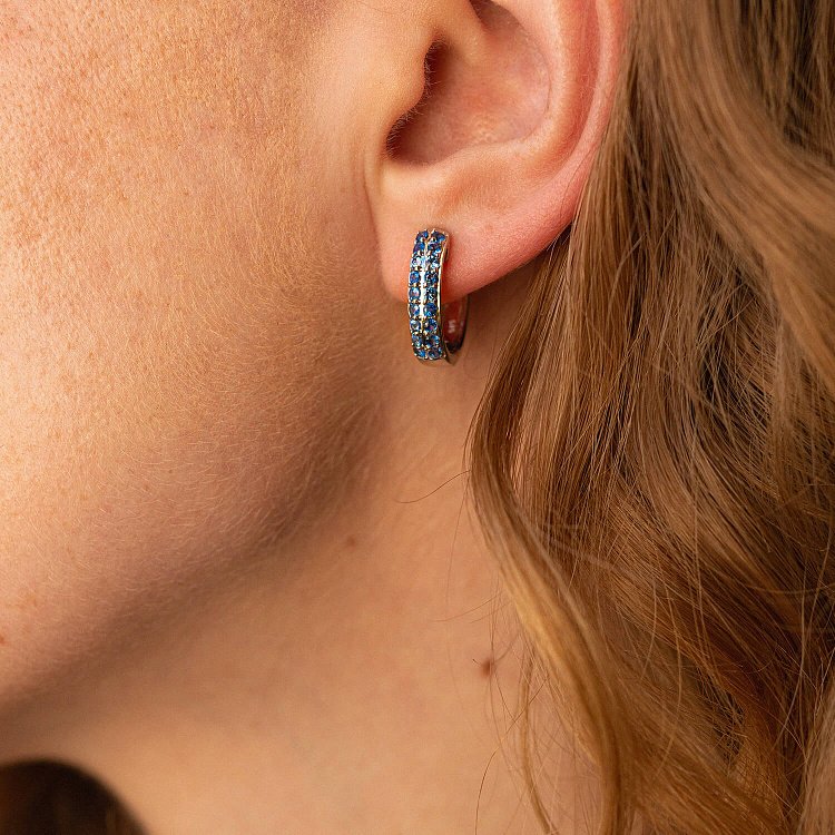 Золотые серьги с сапфирами сб0425gl от ювелирного магазина Оникс - 4