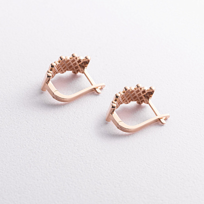 Золотые серьги "Agnes" в красном золоте с09675 №2