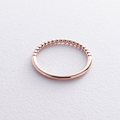 Шариковое кольцо "Одри" в красном золоте к07596 №5