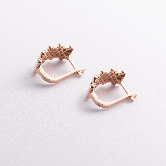 Серьги "Agnes" в красном золоте с09675 №3