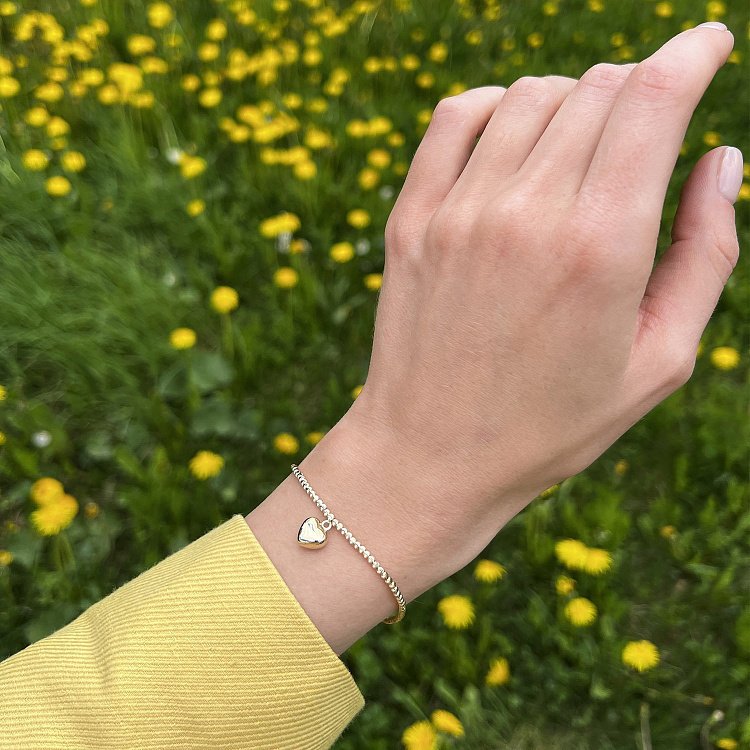 Золотой браслет "Сердечко" б03129 от ювелирного магазина Оникс - 7