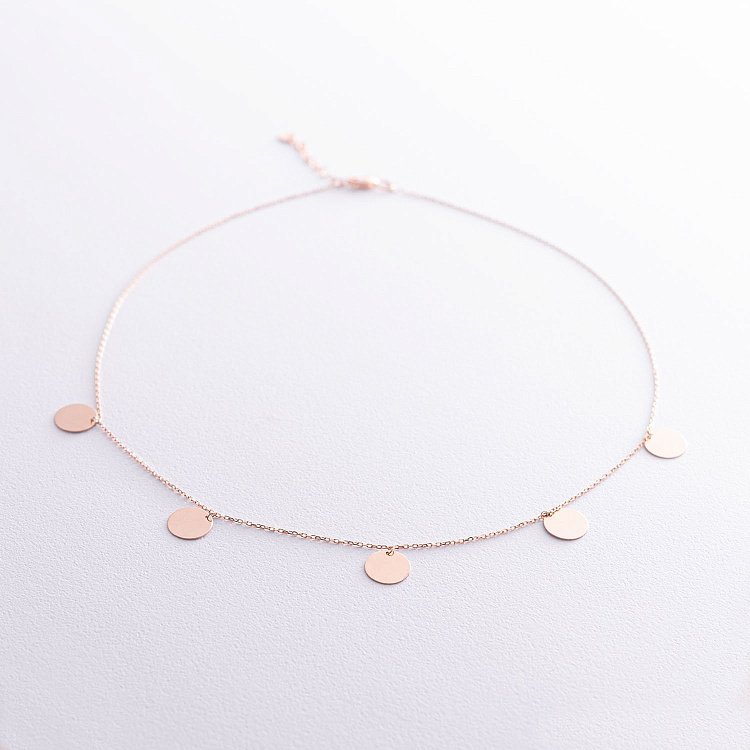 Кольє "Монетки" в червоному золоті (5 шт) кол01708 від ювелірного магазину Онікс