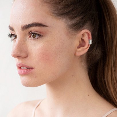 Сережка - каффа в білому золоті с06959 №4