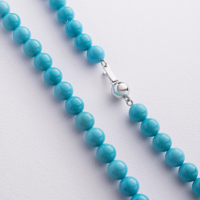 Бусы из бирюзы (золотая застежка) бус027б №2