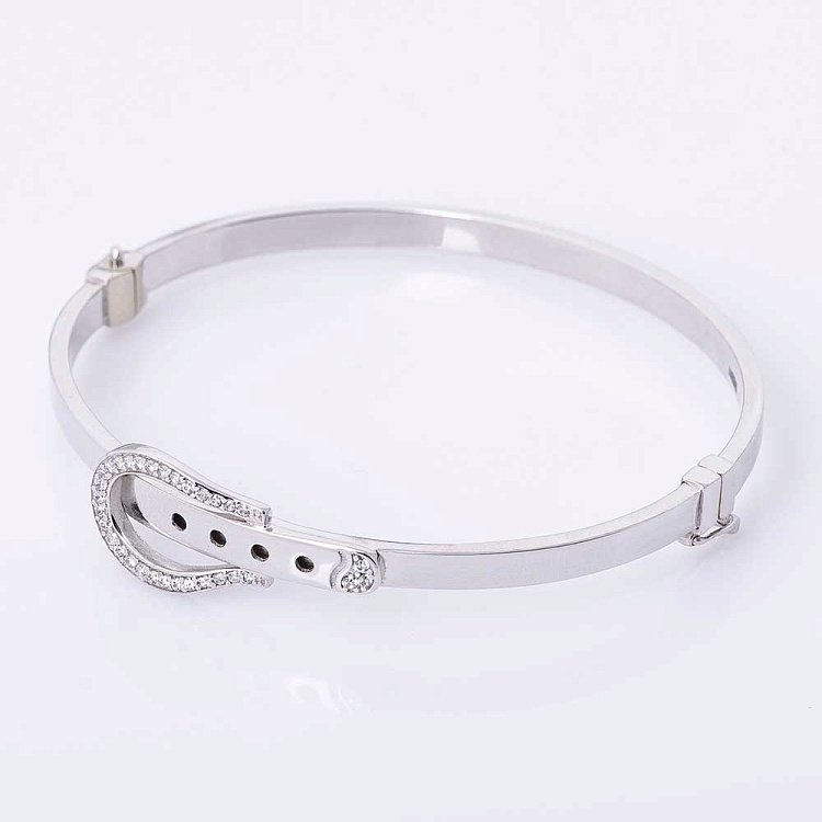 Золотой браслет-ремень (фианиты) б02329 от ювелирного магазина Оникс