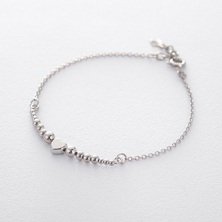 Срібний браслет з сердечком 141306 від ювелірного магазину Онікс