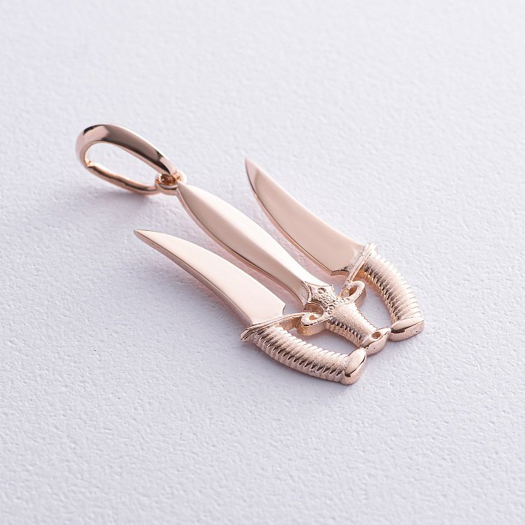 Золота підвіска "Тризуб з кинжалами" п03682 від ювелірного магазину Онікс