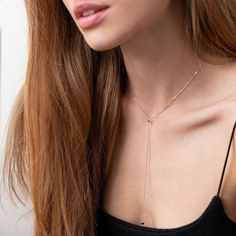 Колье "Шарик" в красном золоте кол01983 от ювелирного магазина Оникс - 1