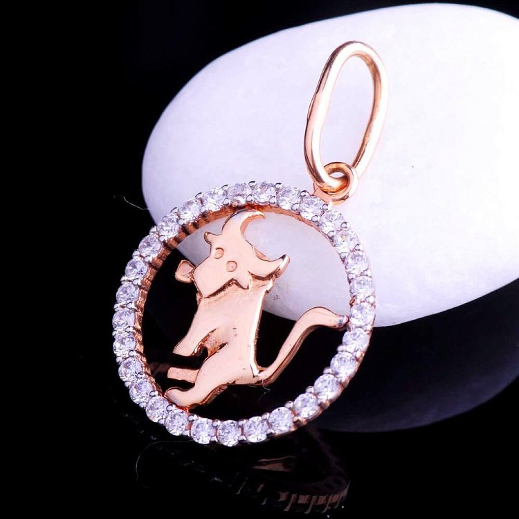 Підвіска "Телець" з фіанітами п01209тц від ювелірного магазину Онікс