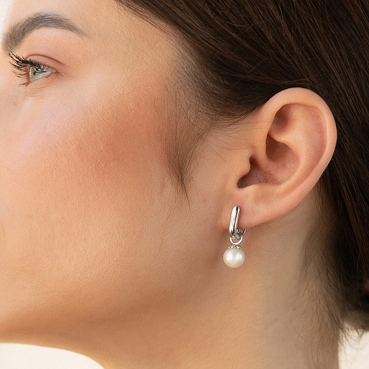 Золотые серьги с жемчугом с05836 от ювелирного магазина Оникс - 1